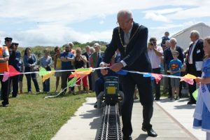 Mayor of Llandudno official opening ribbon cutting