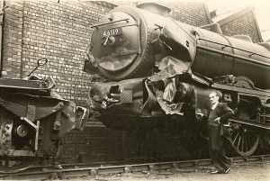 Irish Mail - damage to the front of 46119 “Lancashire Fusilier”,