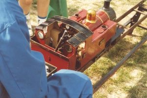 Butch on the portable track - believed to be at West Shore in the early 1990's