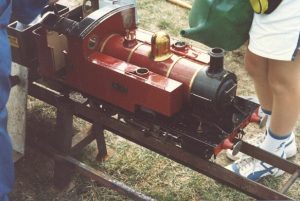 Butch on the portable track - believed to be at West Shore in the early 1990's